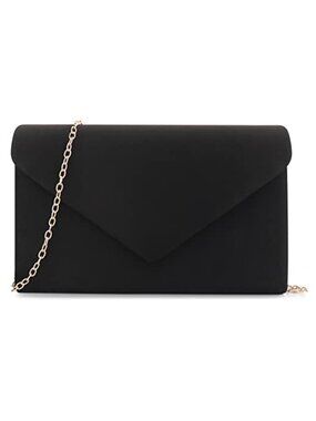 Faux Suede Pleated Clutch Purse Evening Bag Wedding Party Handbag